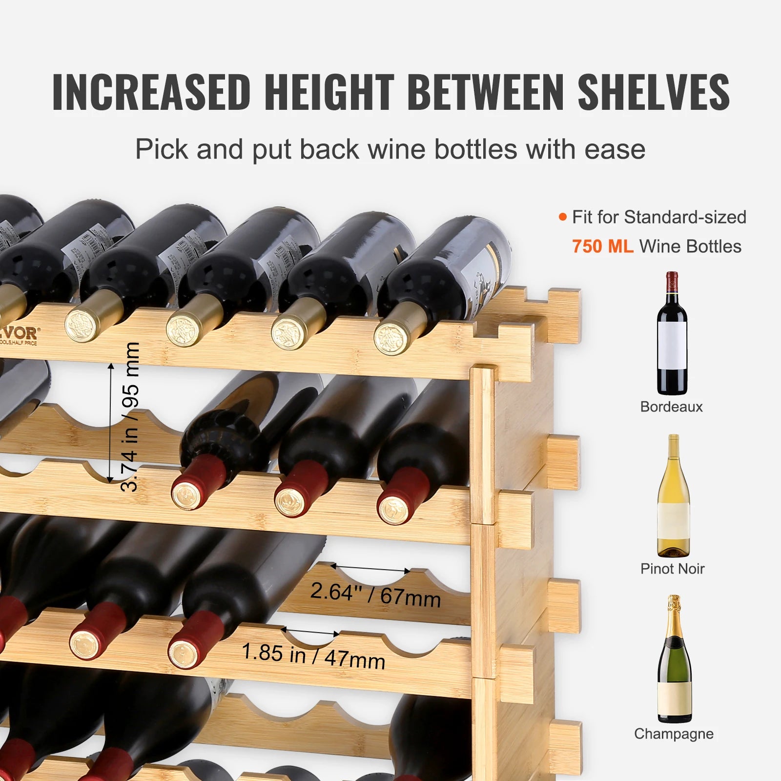 48/72 Bottle Stackable Modular Wine Rack