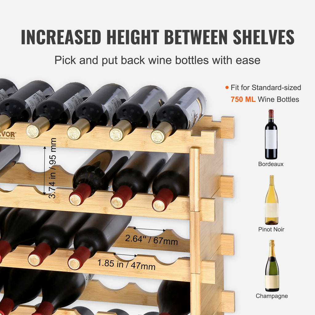 48/72 Bottle Stackable Modular Wine Rack