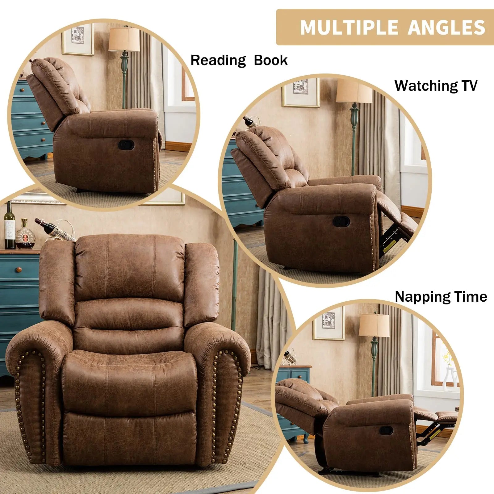 Leather Recliner Chair for Living Room