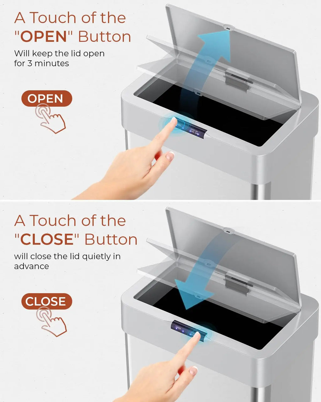 13.2 Gallon Motion Sensor Trash Can,Touchless