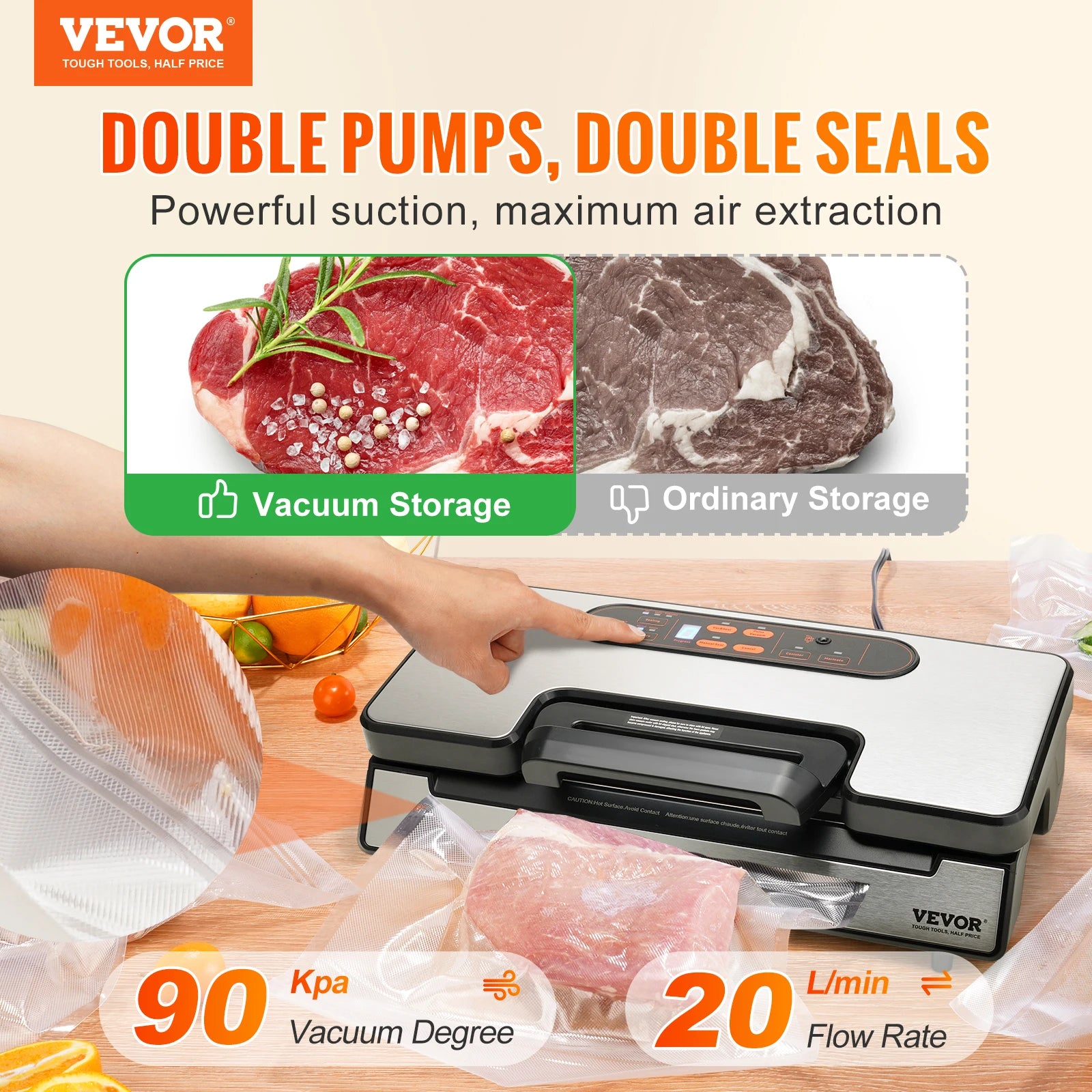 90Kpa 130W Vacuum Food Sealer