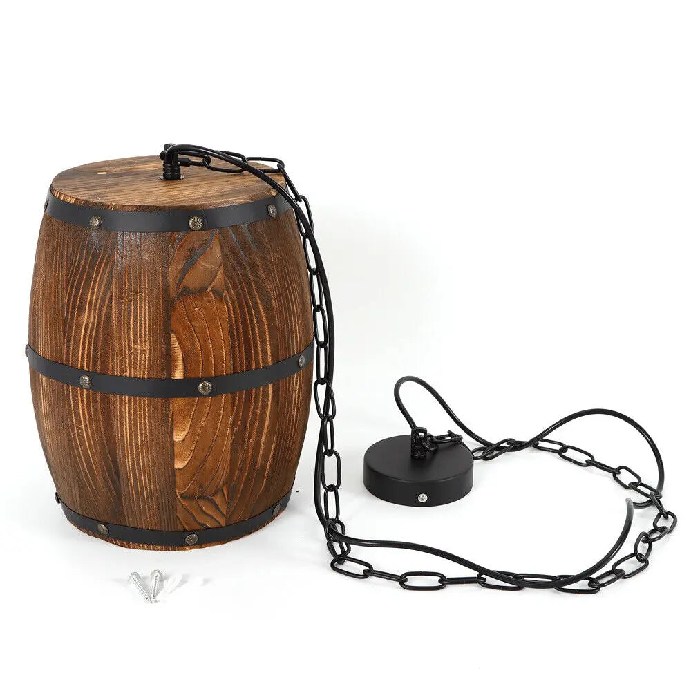 Vintage Wine Barrel Ceiling Lamp