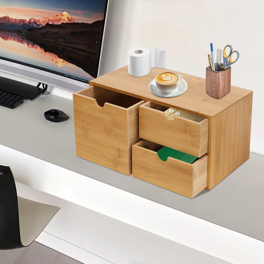 Desk Organizer W/3 Drawers for Home Office Supplies