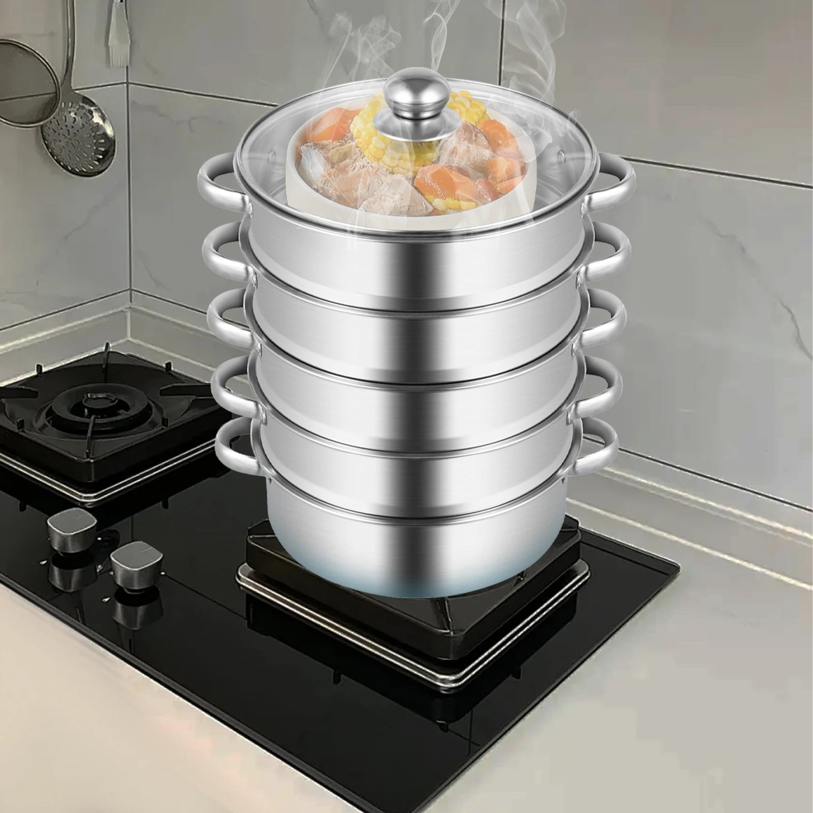 32CM Stainless Steel Steaming Pot Cookware