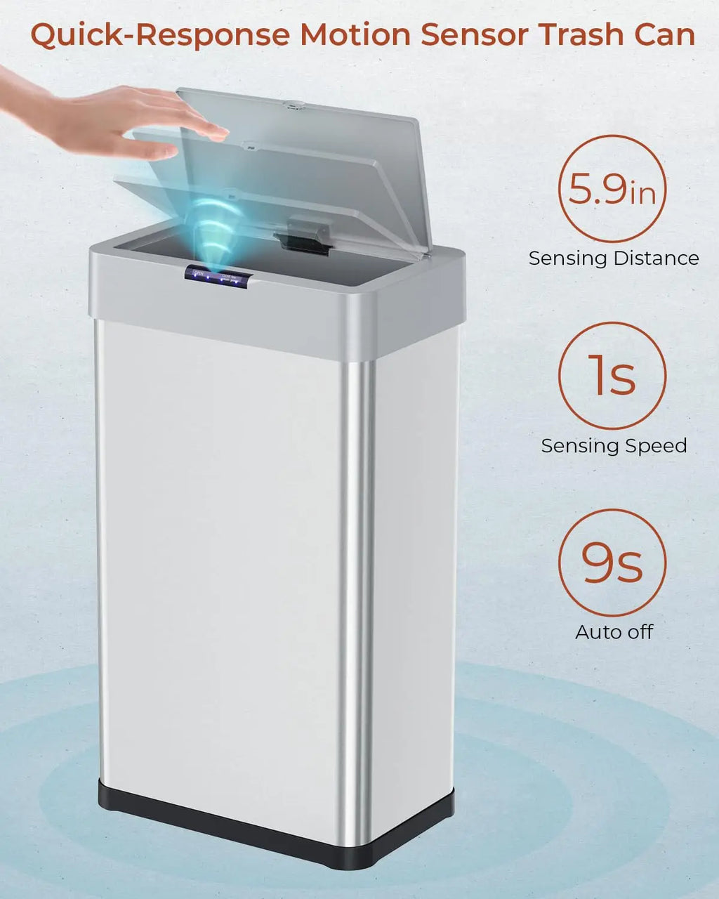 13.2 Gallon Motion Sensor Trash Can,Touchless