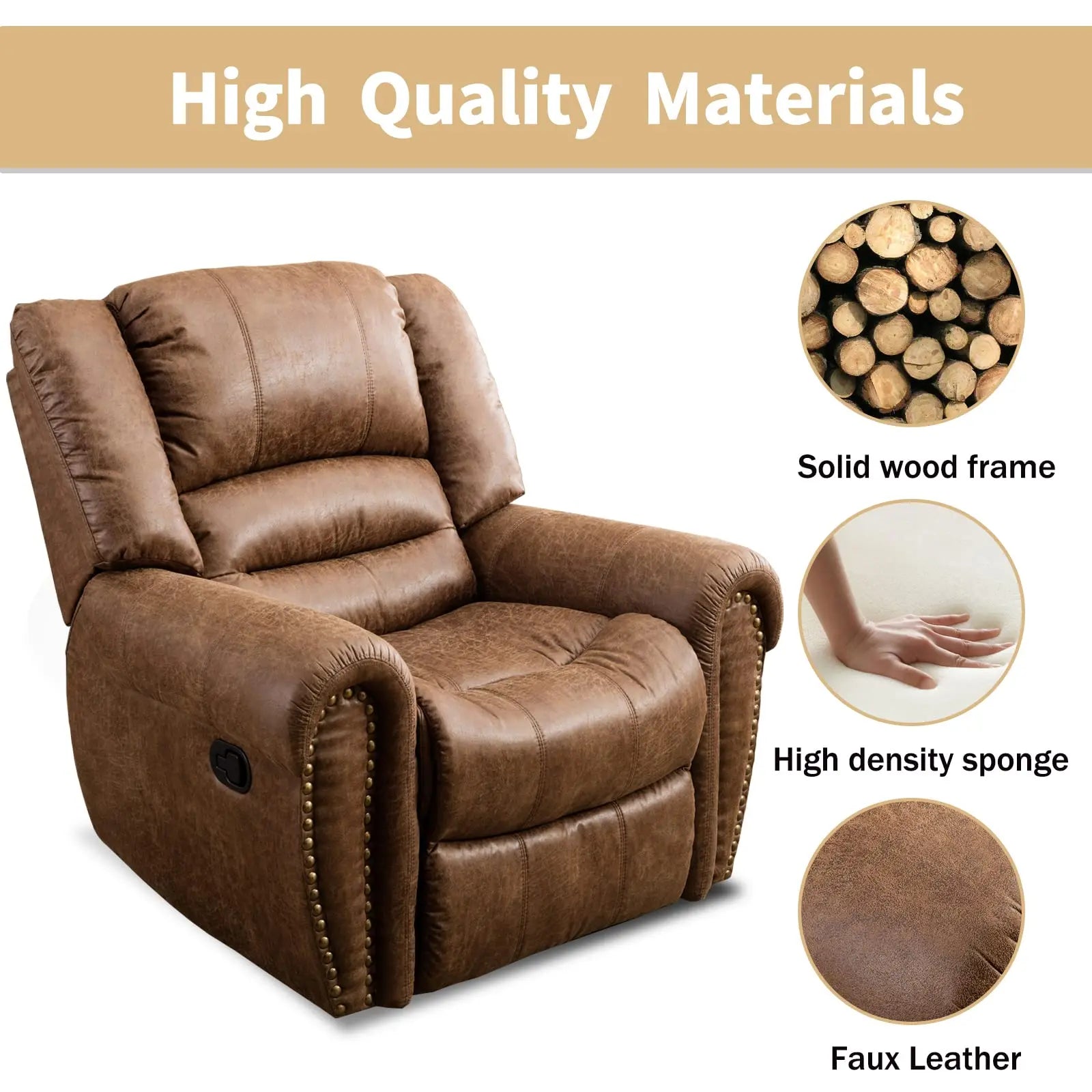 Leather Recliner Chair for Living Room