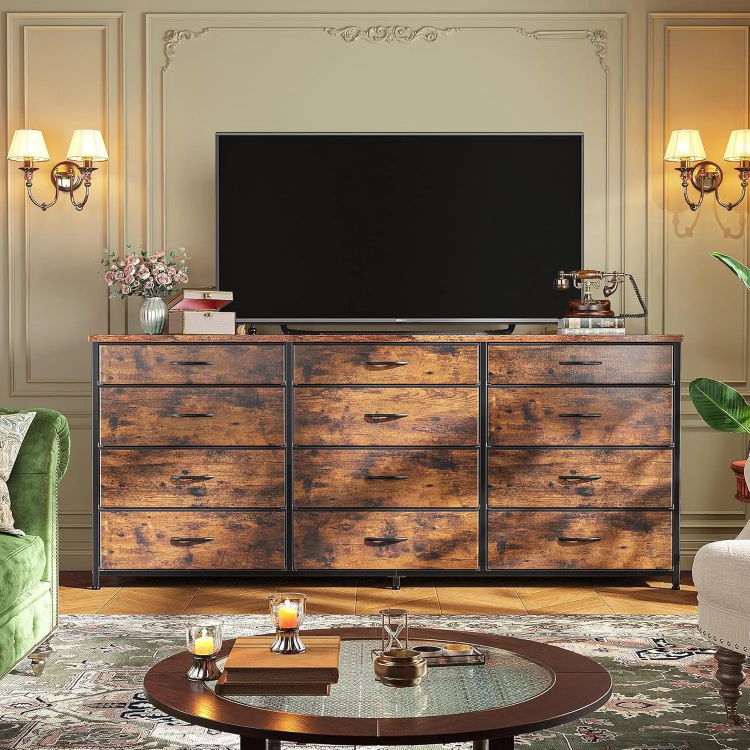 55" Dresser for Bedroom with 12 Drawers