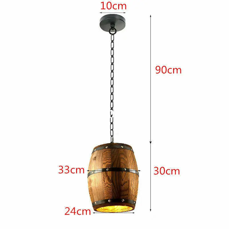 Vintage Wine Barrel Ceiling Lamp