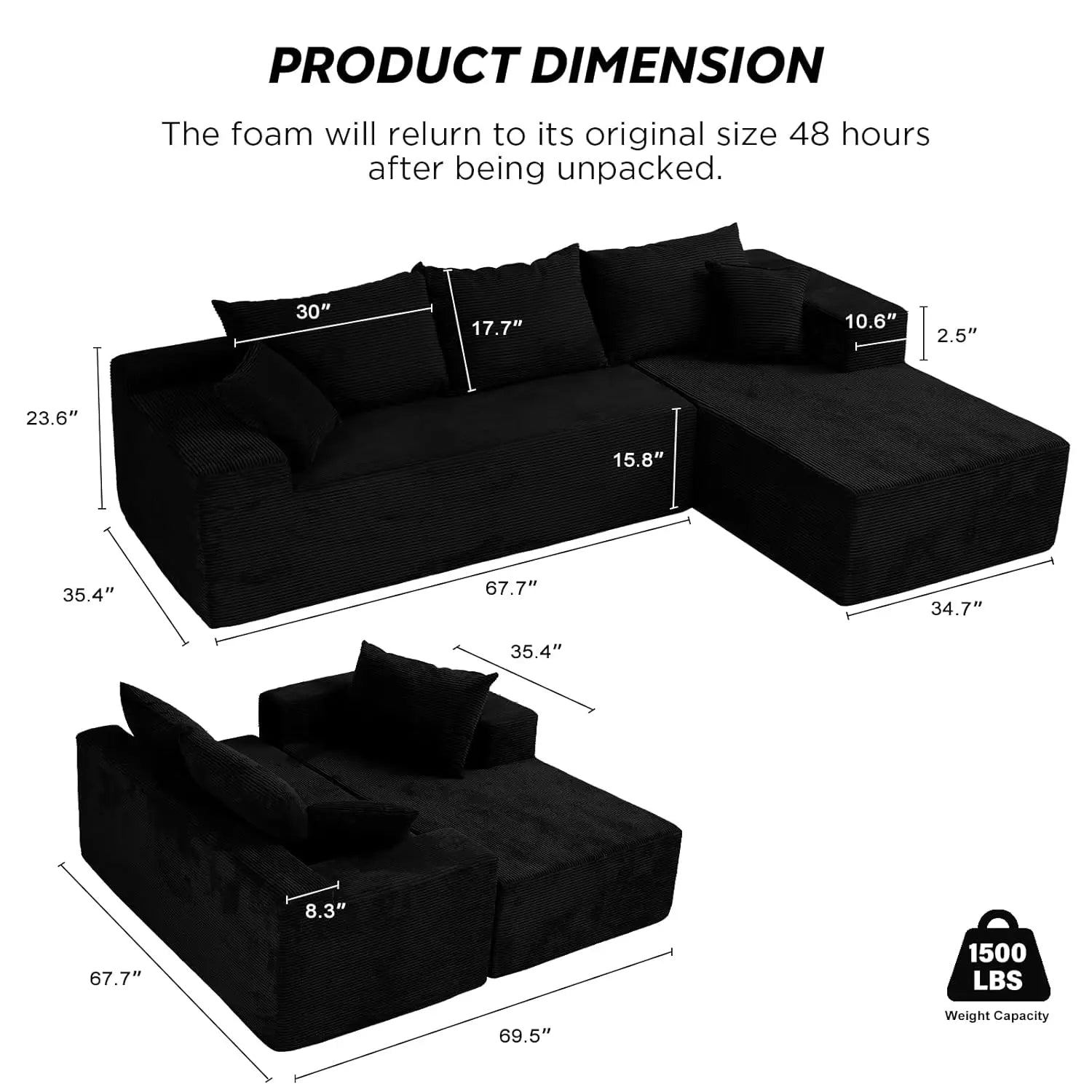 Boneless Couch for Living Room