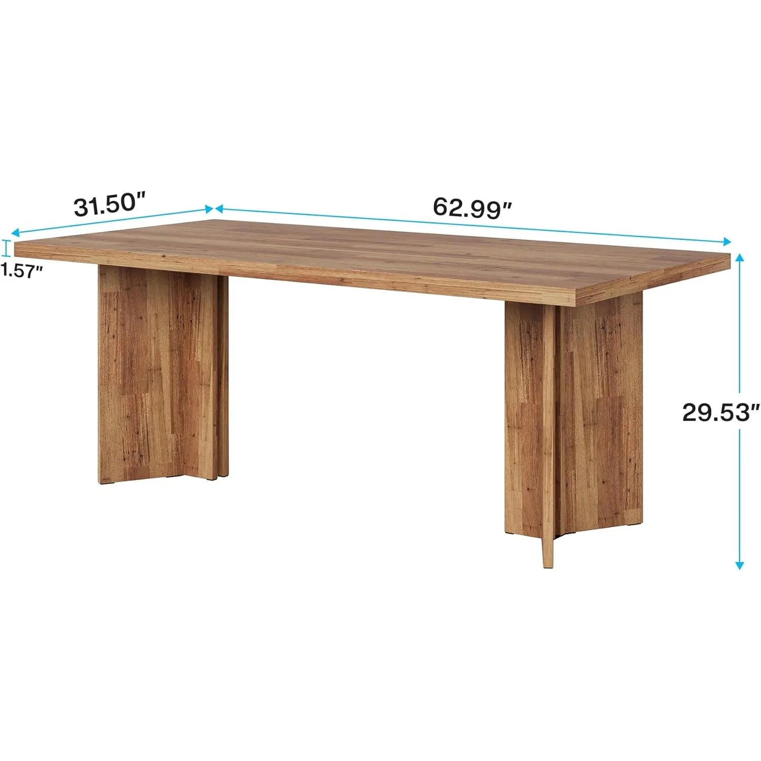 63-inch Dining Table for 4-6, Farmhouse