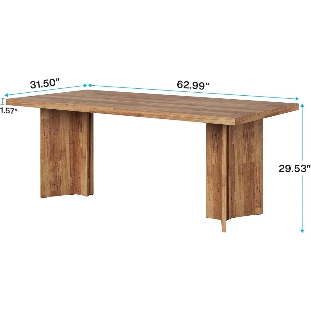 63-inch Dining Table for 4-6, Farmhouse
