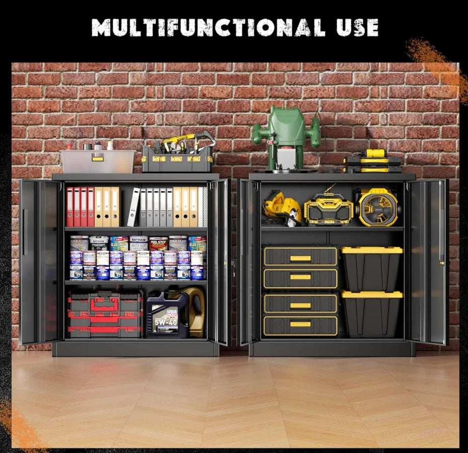 36" Metal Storage Cabinet with Wheels
