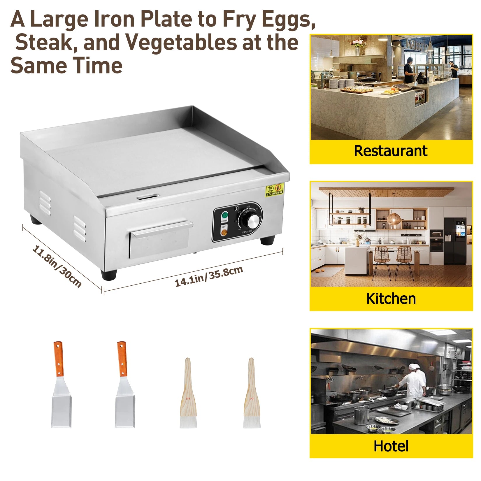 1500W 110V Commercial Electric Grill