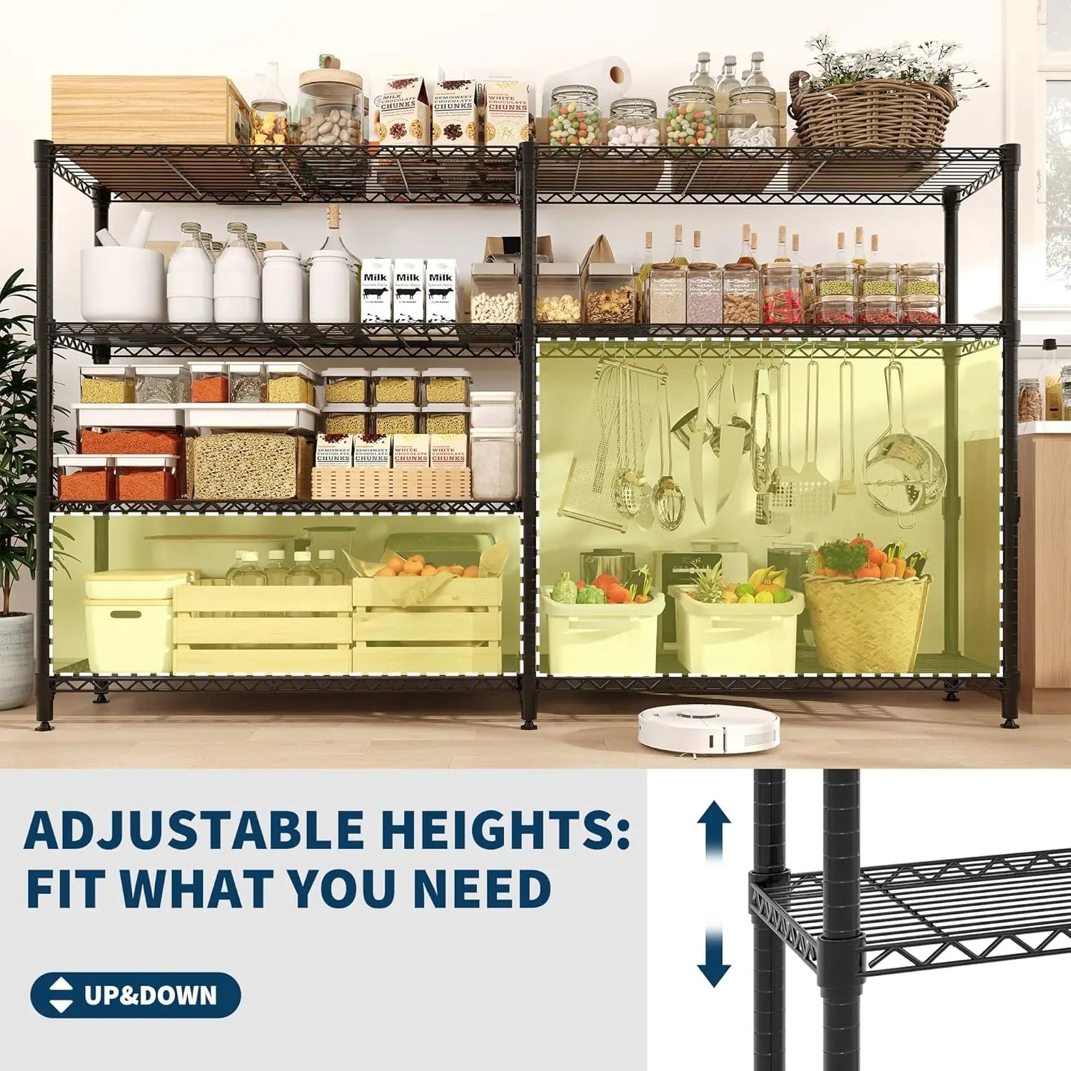 Heavy Duty Metal Shelving Unit 4-Tier Wire Rack