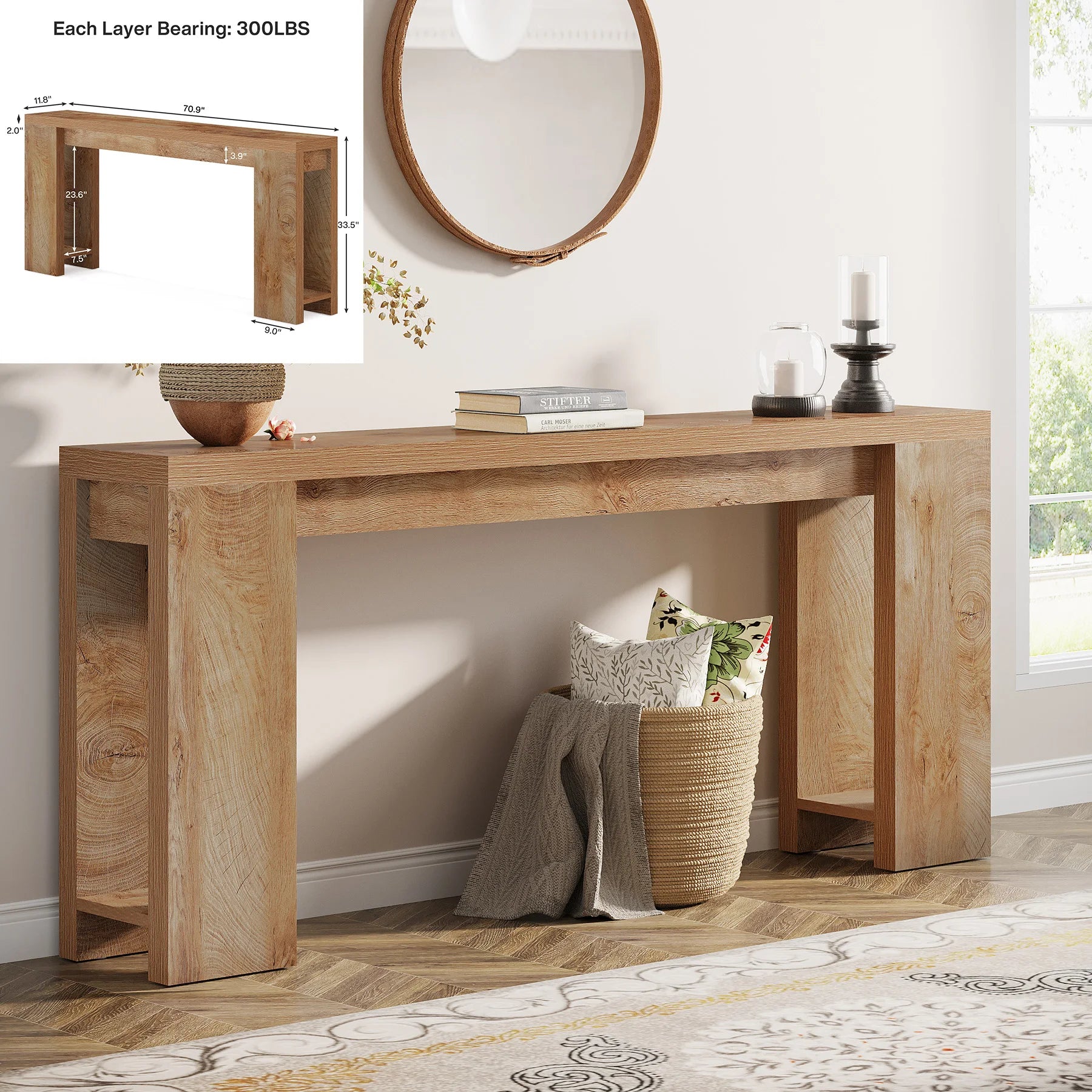 63-Inch Long Console Table