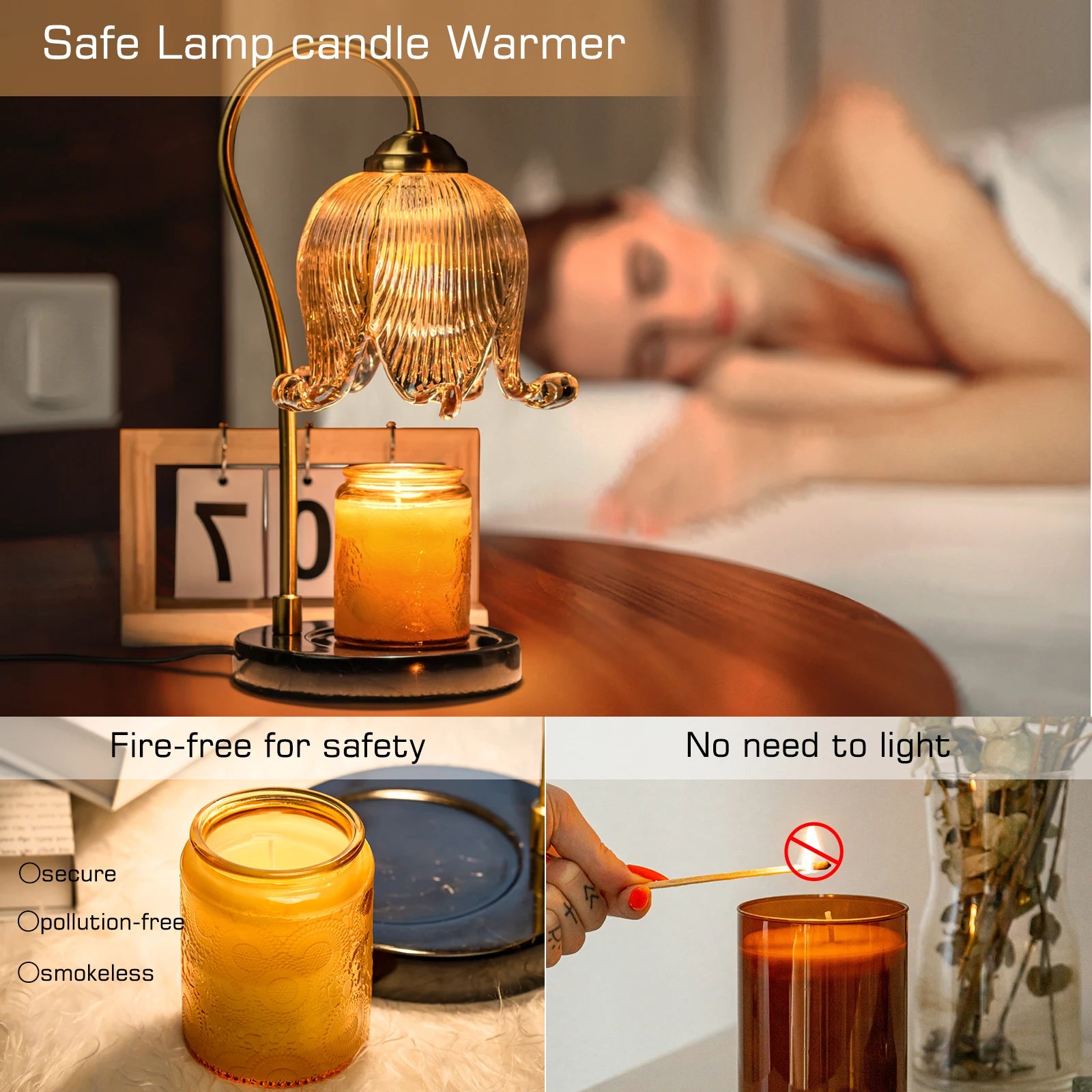 Tulip Flower Warm Candle Lamp French