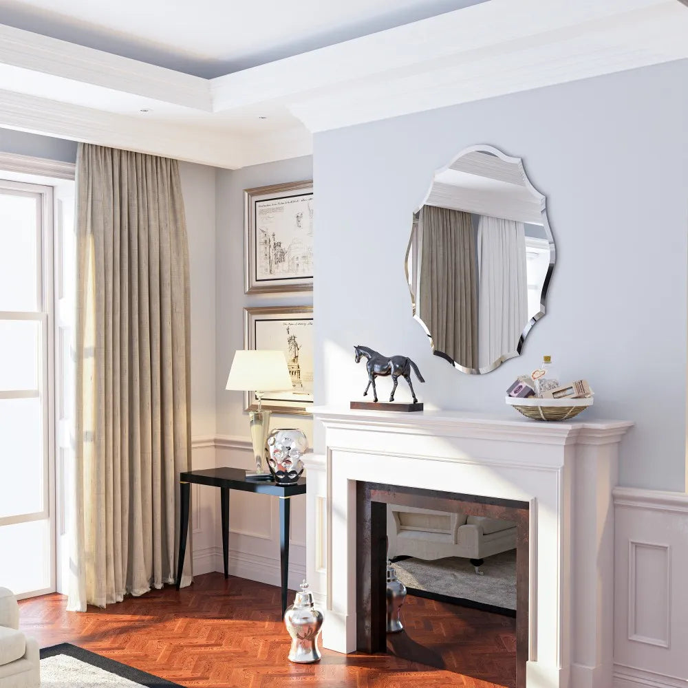 Frameless Wall Mirror With Beveled Edge
