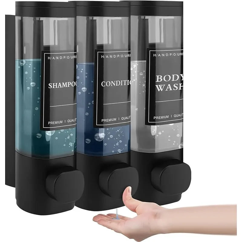 Shower Gel Dispenser, 3-in-1 Shampoo and Conditioner
