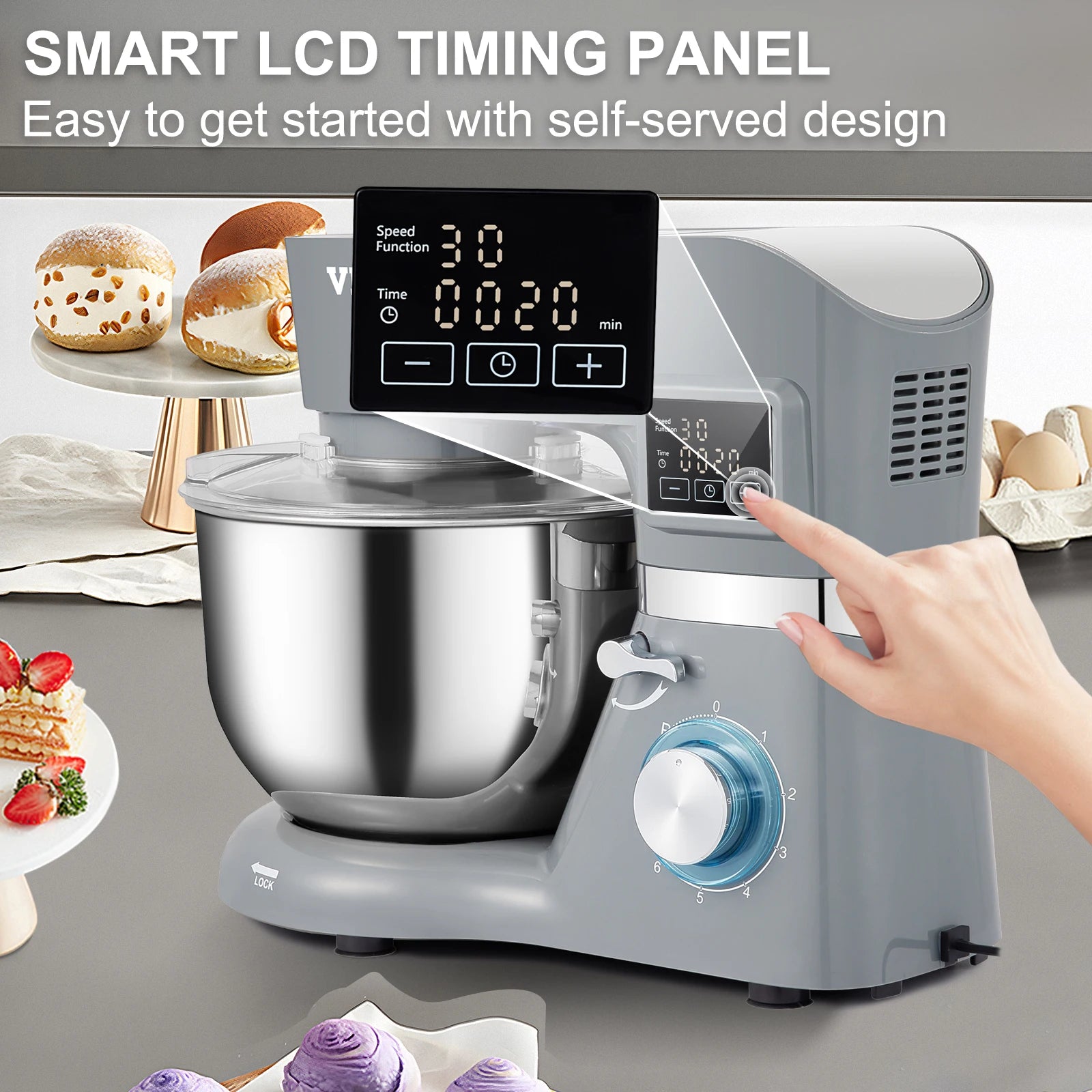 Stand Electric Dough Mixer  6 Speeds