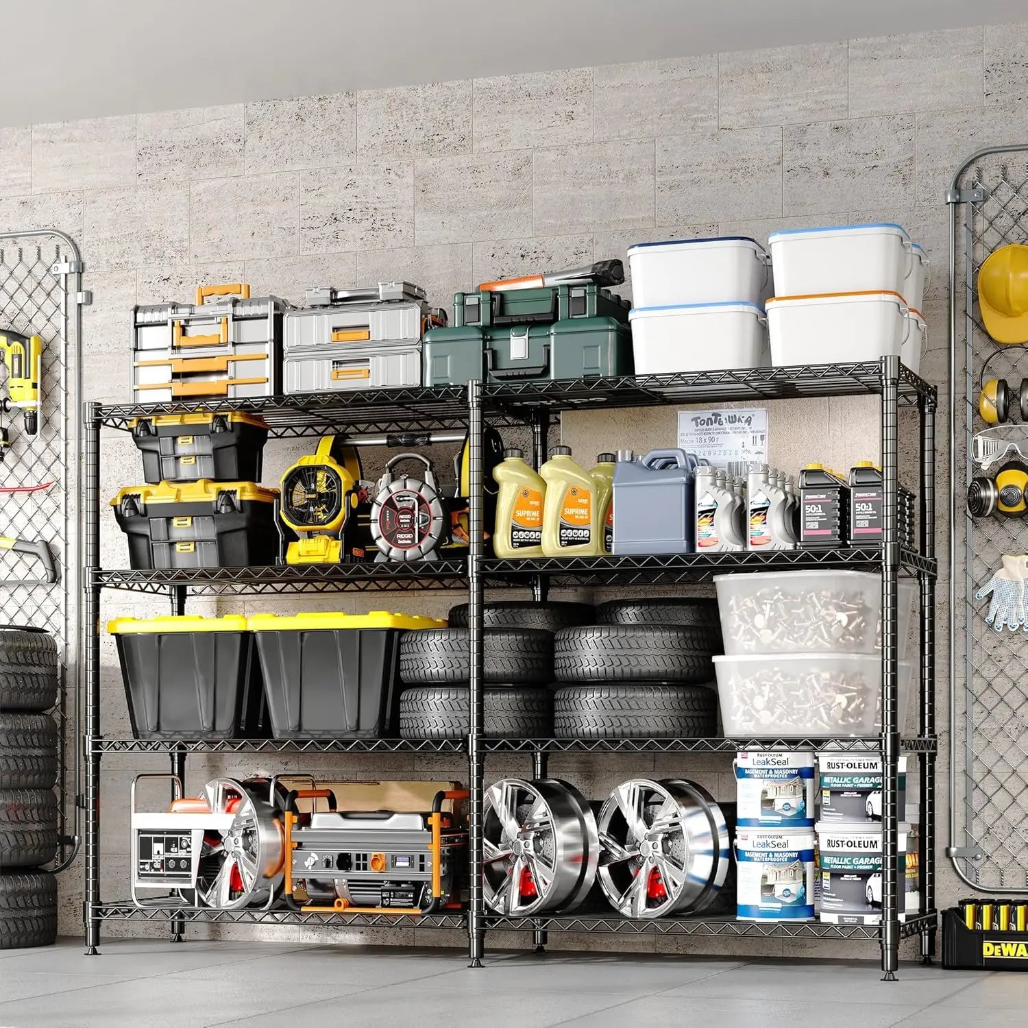 Heavy Duty Metal Shelving Unit 4-Tier Wire Rack