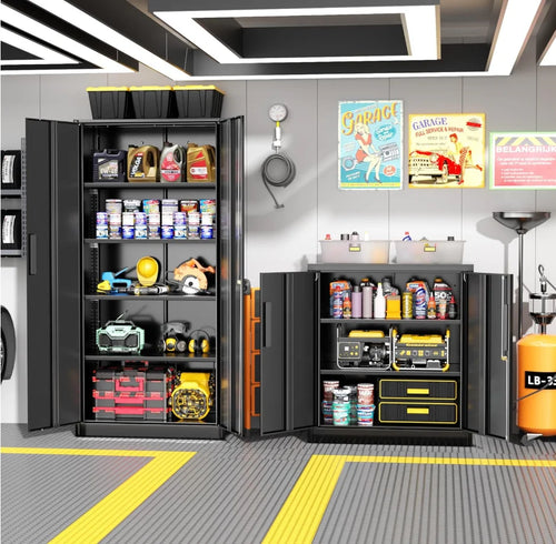 36" Metal Storage Cabinet with Wheels