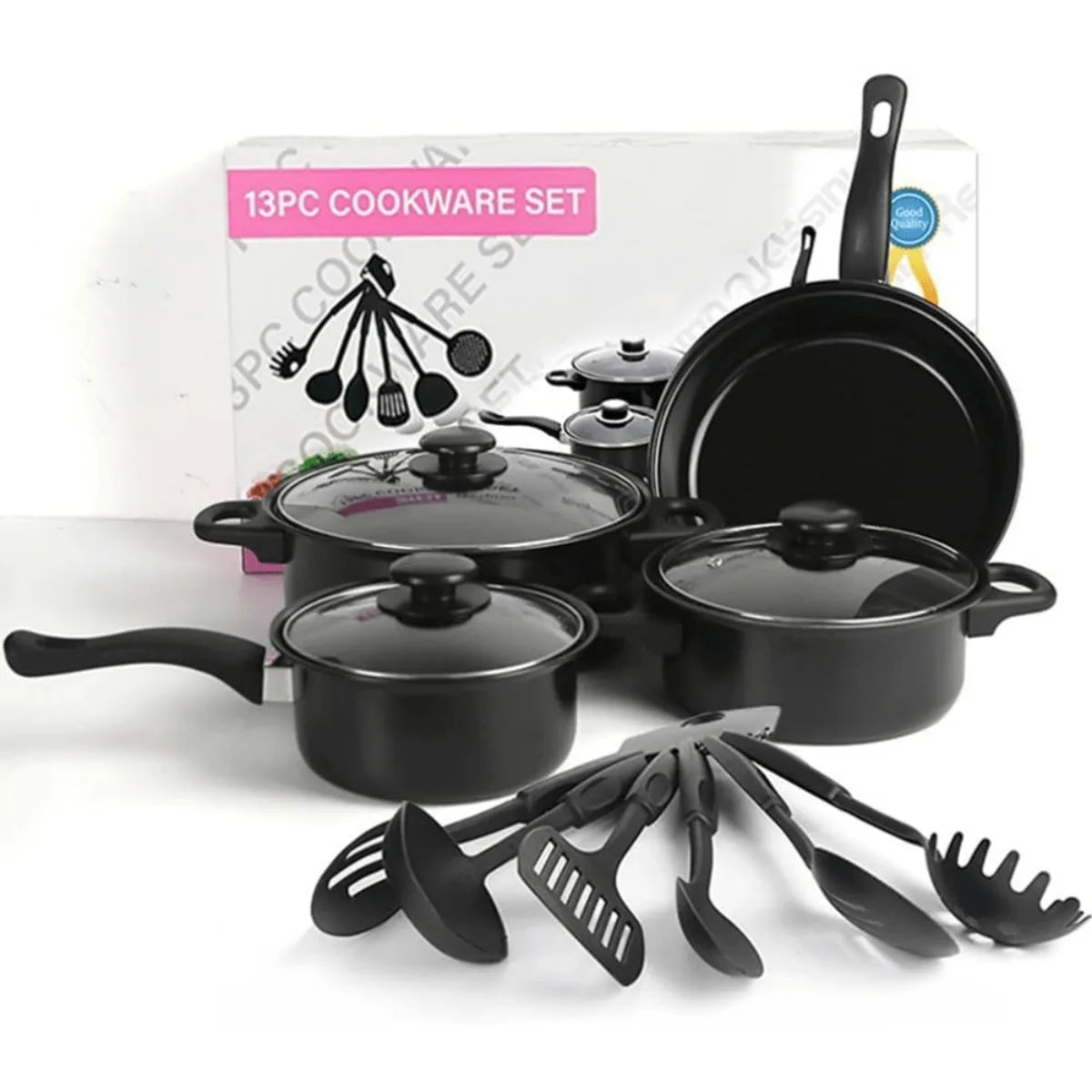 13PCS Non-Stick Pots and Pans Cookware