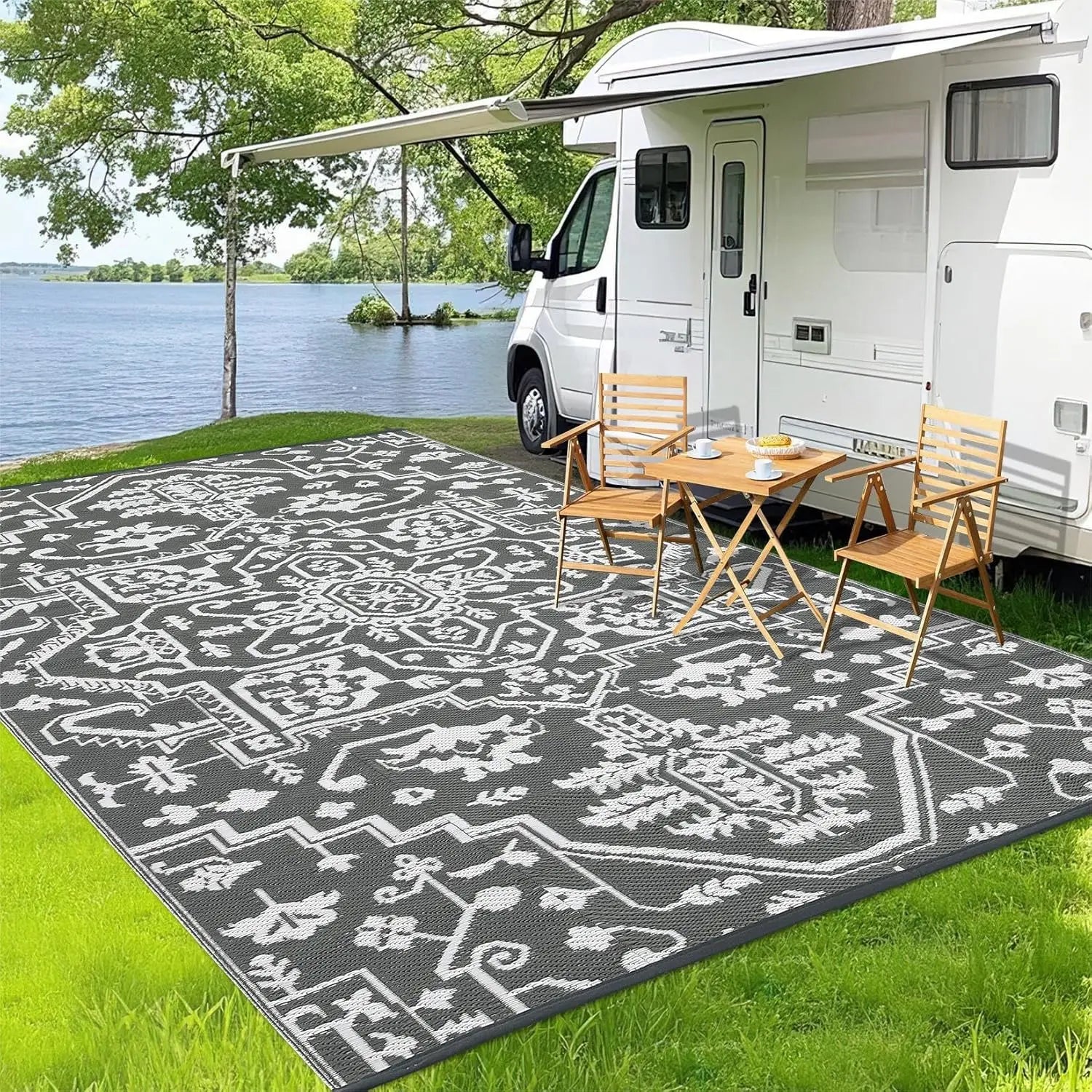 Waterproof Outdoor Area Rug Stain-Resistant