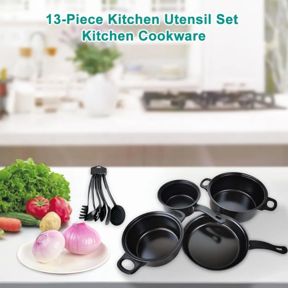 13PCS Non-Stick Pots and Pans Cookware